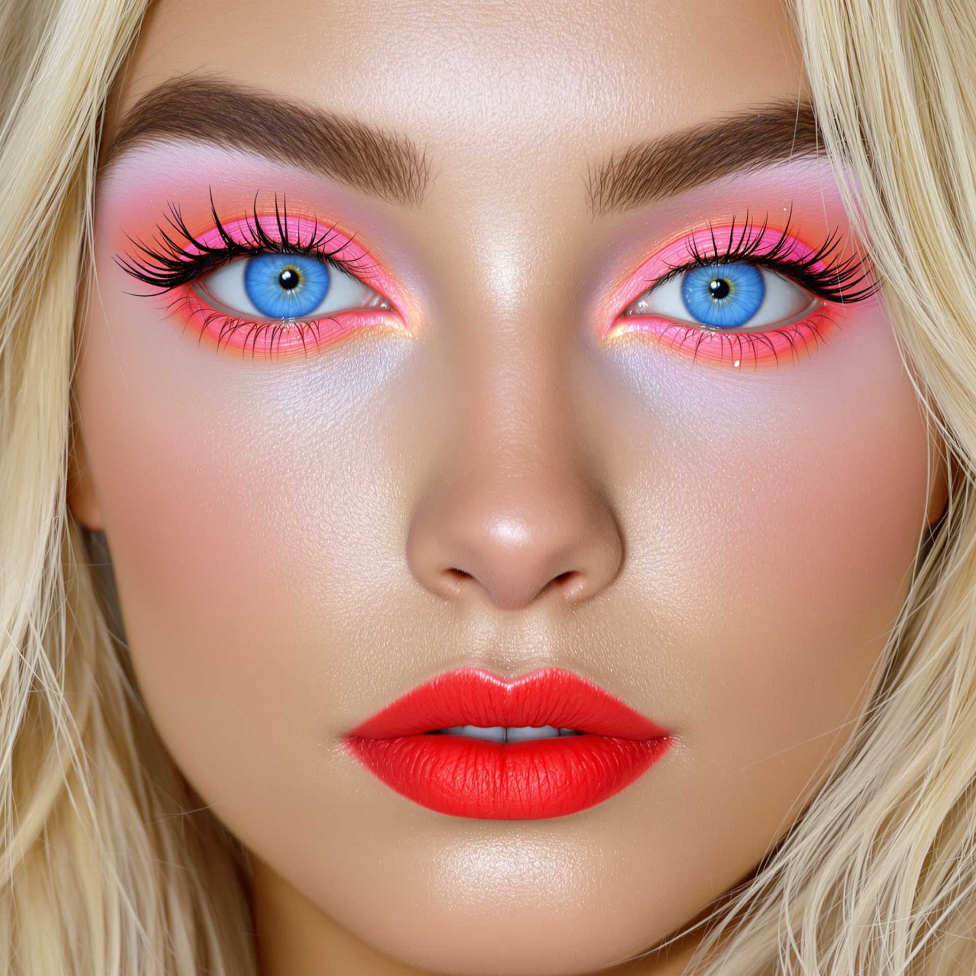**Neon Dreams: A Study in Bold Makeup**