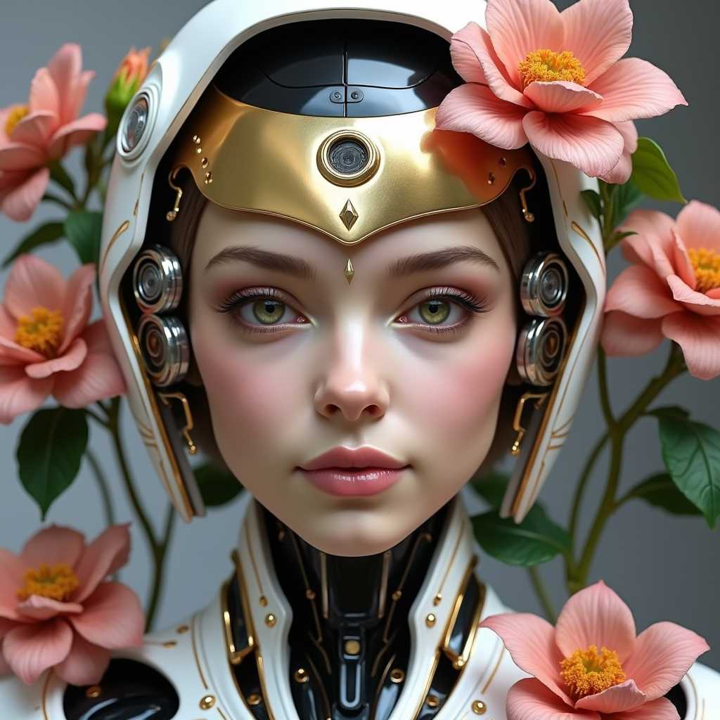 **Floral Cyborg Portrait**