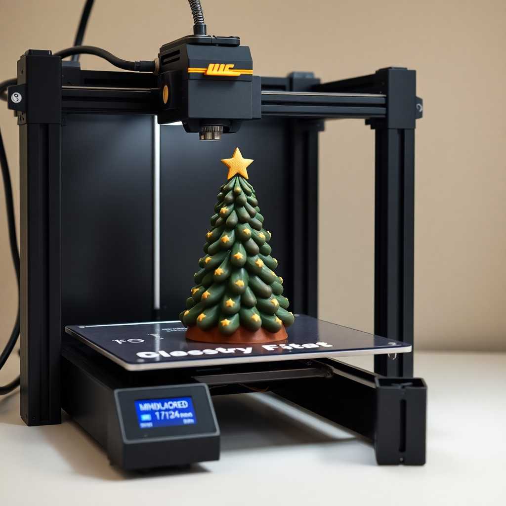 a 3d printer printing a chocolate christmas tree
