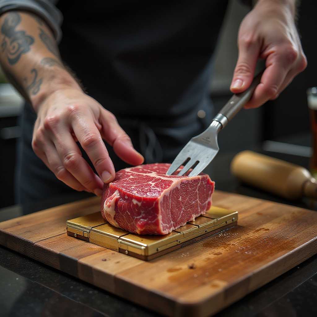 an atomic replicator creating a beef wellington