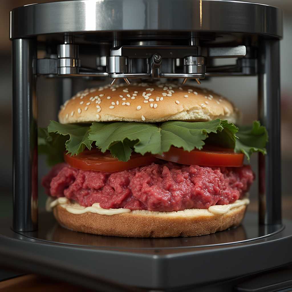 an atomic replicator creating a beef wellington