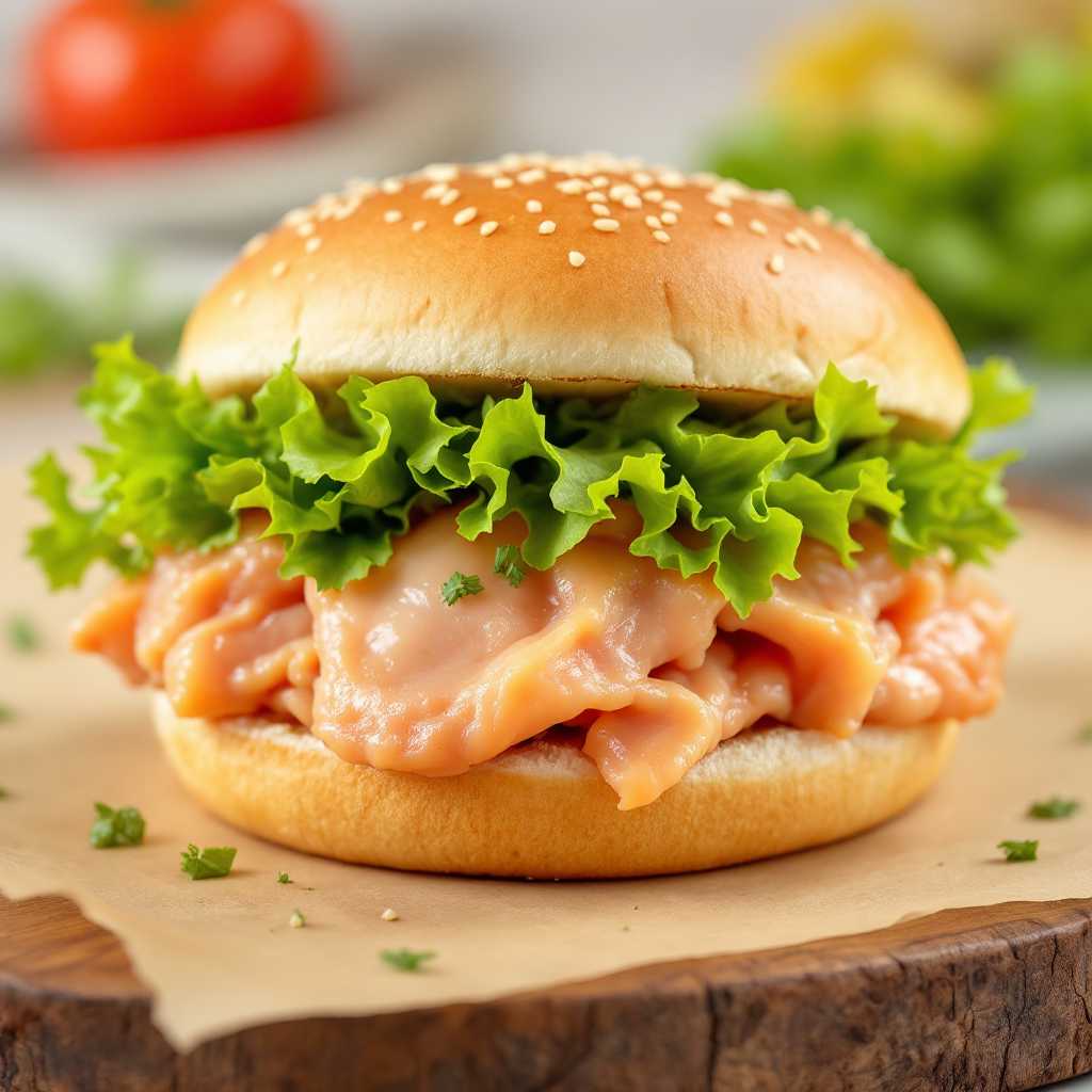 a delicious mouthwatering sandwich made with raw chicken