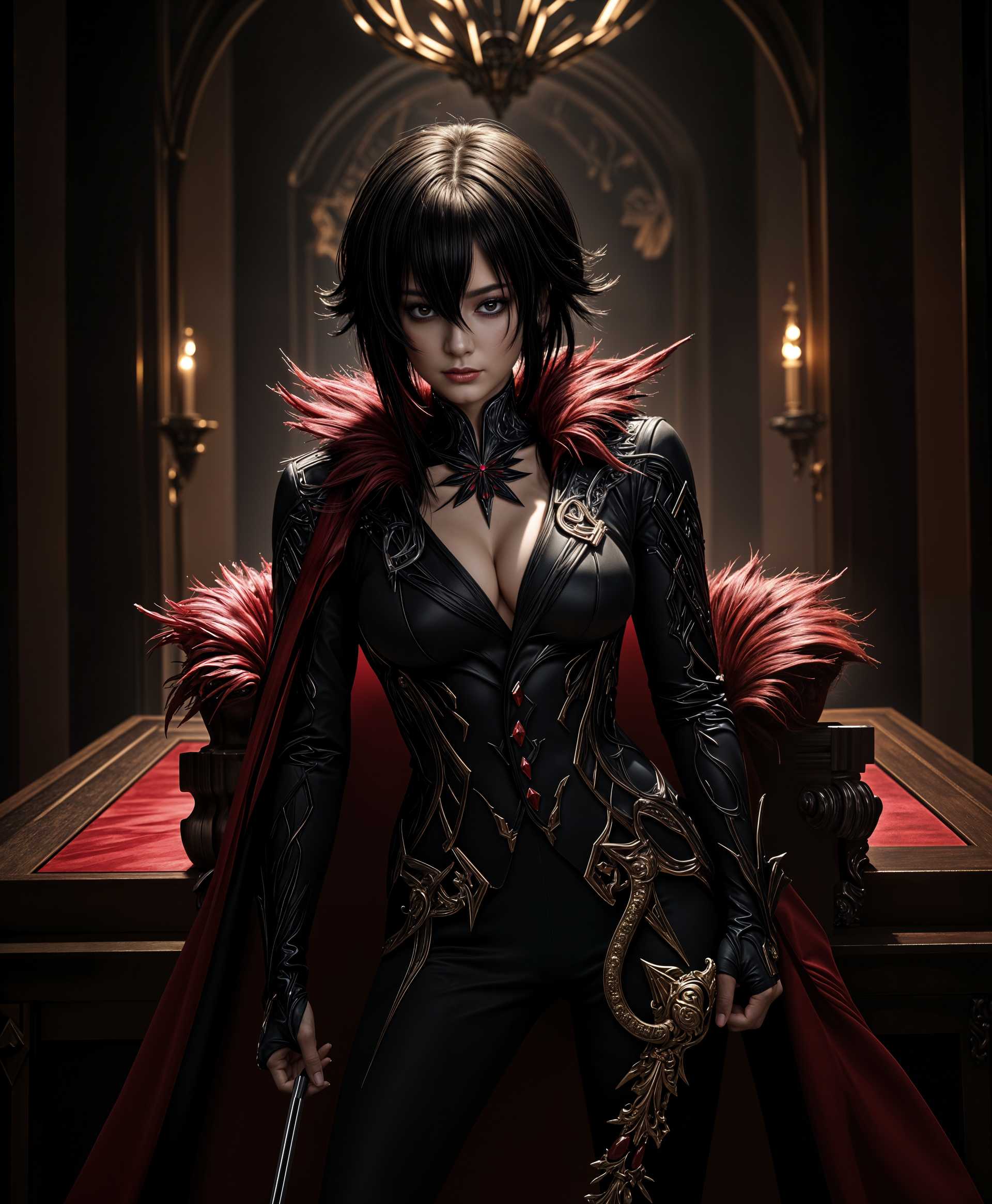 AI-generated image: beautiful make up, masterpiece, best quality, highres, sharp image, more detail, masterpiece, best q