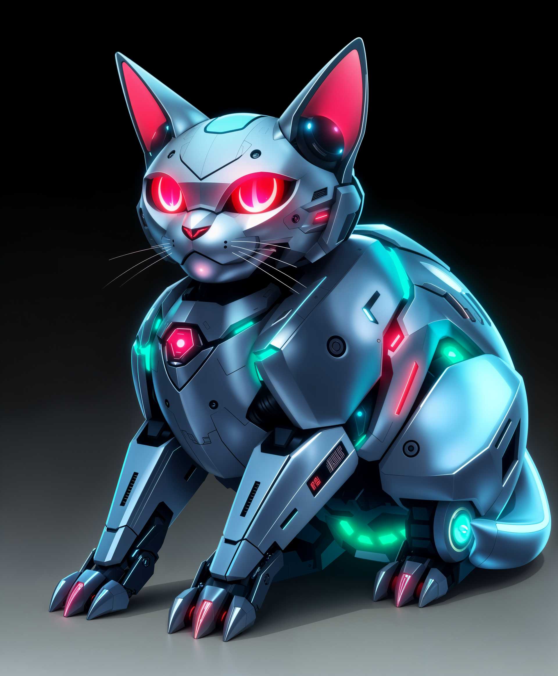 AI-generated image: masterpiece, best quality, highres, sharp image, more detail, Create an image of a **futuristic mech