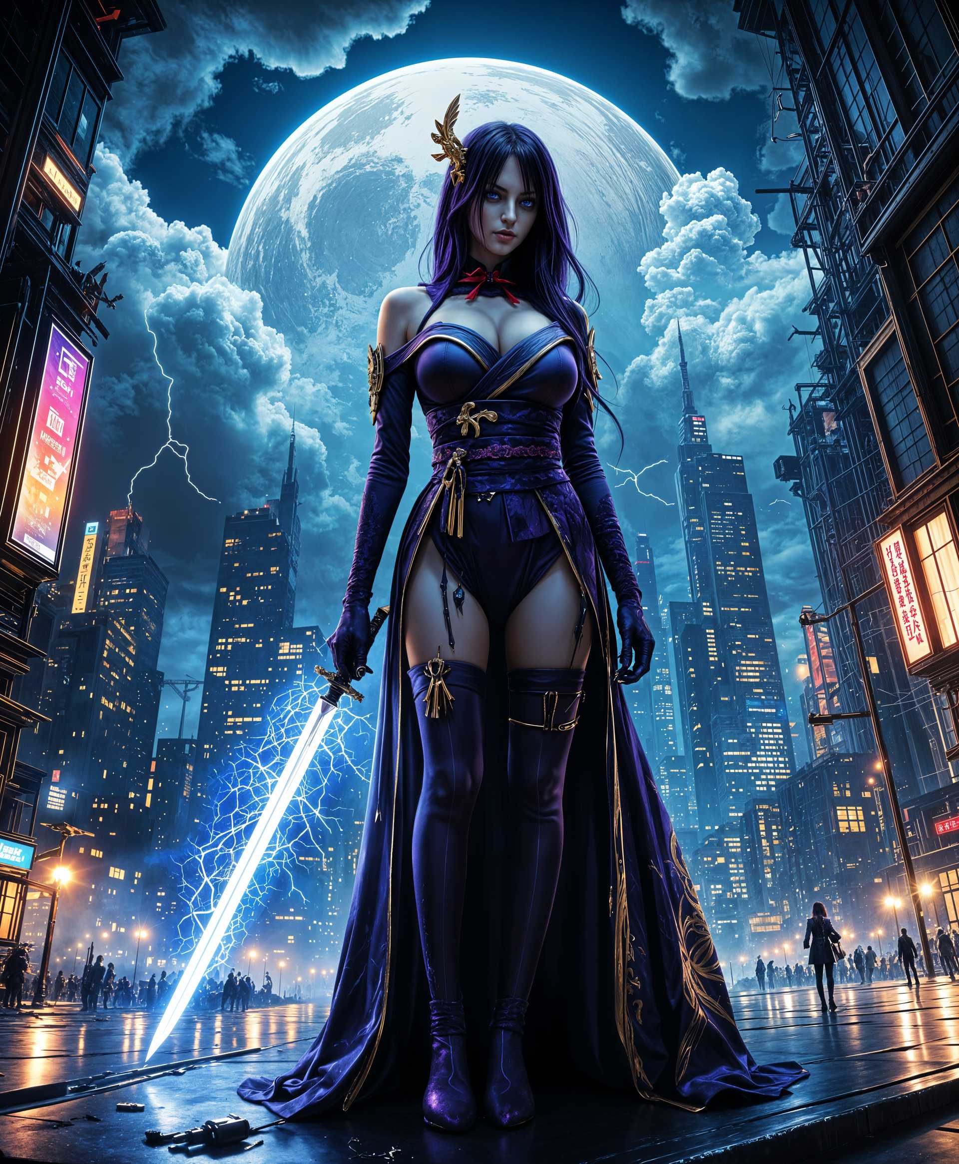 AI-generated image: masterpiece, best quality, highres, sharp image, more detail, purple eyes, masterpiece, best quality