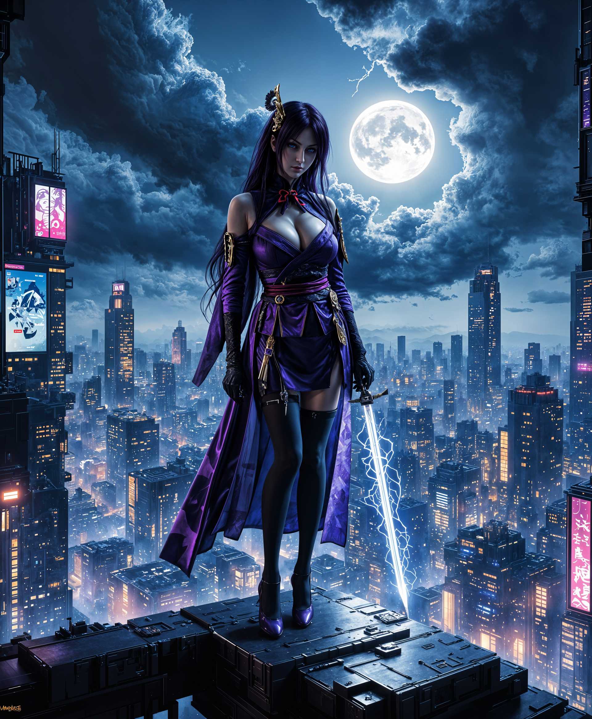 AI-generated image: masterpiece, best quality, highres, sharp image, more detail, purple eyes,masterpiece, best quality,