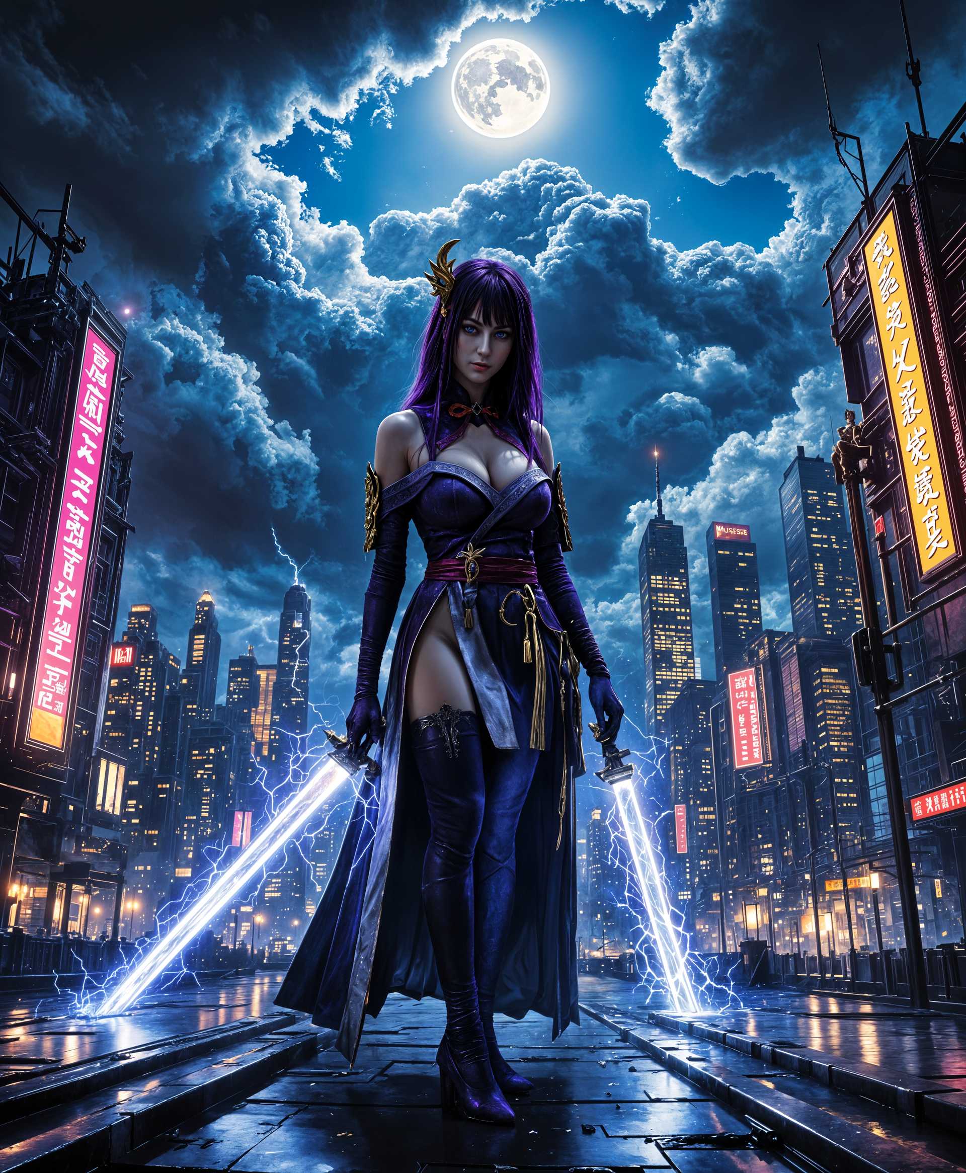 AI-generated image: masterpiece, best quality, highres, sharp image, more detail, purple eyes,masterpiece, best quality,