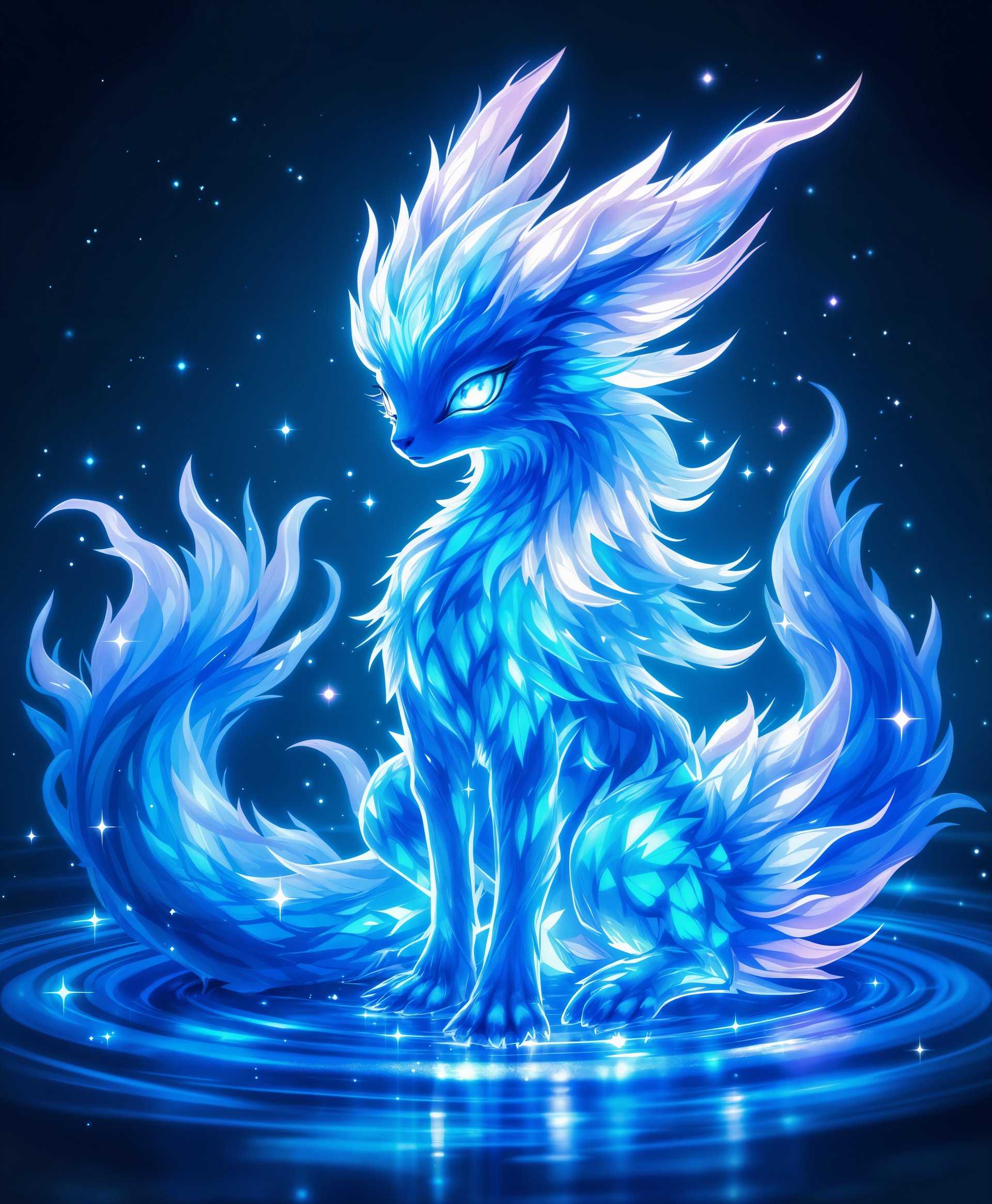masterpiece, best quality, highres, sharp image, more detail, masterpiece, best quality, highres, sharp image, more detail, **Highly Detailed Portrait of Carbuncle from Final Fantasy**

**Visual Details:**
- **Subject:** Carbuncle, a mythical creature from the Final Fantasy series, with an ethereal glow of light emanating from its body.
- **Colors:** A palette of soft pastels with bright, luminous whites and yellows for the light effects, contrasted by deeper, vibrant jewel tones for the fur.
- **Texture:** Carbuncle's fur should appear silky smooth with a subtle iridescence, while the light around it seems to shimmer like sunlight on water.
- **Lighting:** Soft, diffused light from above highlighting the creature's features, with strong backlighting creating a halo effect around its silhouette.

**Style:**
- **Artistic Influence:** Inspired by the intricate designs of Japanese Ukiyo-e prints but with a modern digital art twist, capturing the mythical essence with a touch of realism.

**Composition:**
- **Framing:** Close-up portrait, focusing on Carbuncle's face and upper body, filling the frame to emphasize its presence.
- **Camera Angle:** Slightly low angle, looking up to give a sense of majesty and importance to Carbuncle.

**Mood and Atmosphere:**
- **Ambiance:** A serene, mystical atmosphere with a hint of otherworldly power, as if Carbuncle is about to cast a spell or bless the viewer with its light.
- **Time of Day:** Midday, with the sun at its peak, enhancing the light motif.

**Technical Aspects:**
- **Depth of Field:** Shallow depth of field, blurring the background to keep focus solely on Carbuncle.
- **Focal Point:** The eyes of Carbuncle, which should seem to glow with an inner light, drawing the viewer's attention.

**Cohesion:**
- All elements combine to create a scene where Carbuncle stands as a guardian of light, its mystical nature and power clearly depicted through the vivid and detailed portrayal.