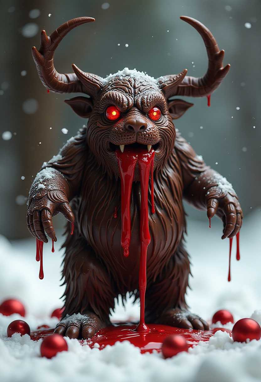 a melting chocolate xmas krampus