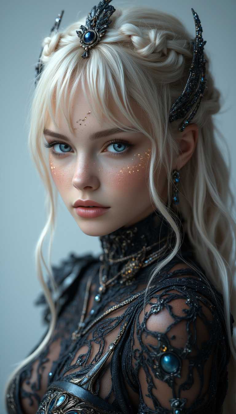 Gorgeous Galactic, UHD, 4k, ultra detailed, cinematic, a photograph of  <lora:skin texture style v5:0.9>
detailed photorealism style, hyperrealism art style, realistic textures, photorealistic style, Hyperrealism (visual arts), A cinematic skin texture style still image of a white woman with blonde hair and blue eyes, detailed skin pore, film still, still photography style, sharp style, detailed style, perfect style, perfection style, Kodak film skin tone style, fujifilm skin tone style, professional photography style, skin textured, skin texture style, 1girl, solo, long hair, looking at viewer, bangs, simple background, white background, closed mouth, white hair, blunt bangs, lips, grey eyes, portrait, realistic, blue eyes, blonde hair, purple eyes, eyelashes, close-up, grey background, red lips, epic, beautiful lighting, inpsiring