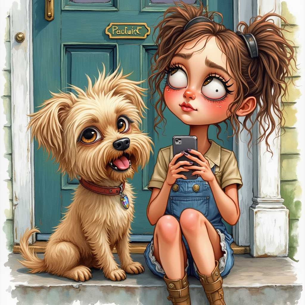 Curious Companions: A Girl and Her Dog