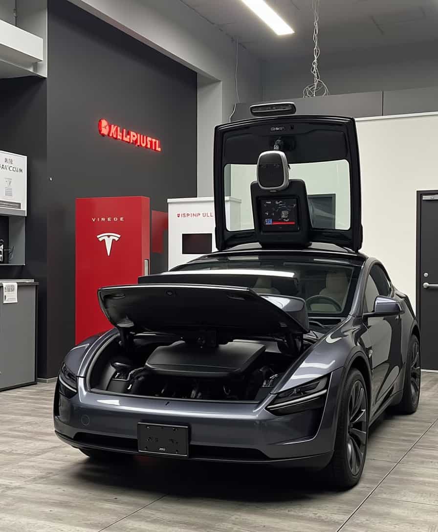 T3SLAMDLYJNP3R, A transformer transforming from a Tesla Model Y Juniper