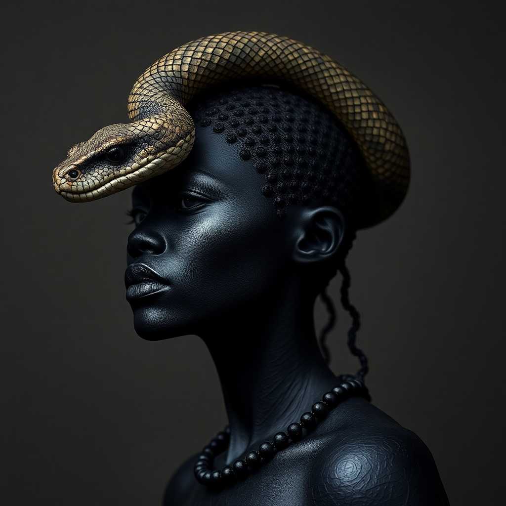 chimere black woman with snake head
