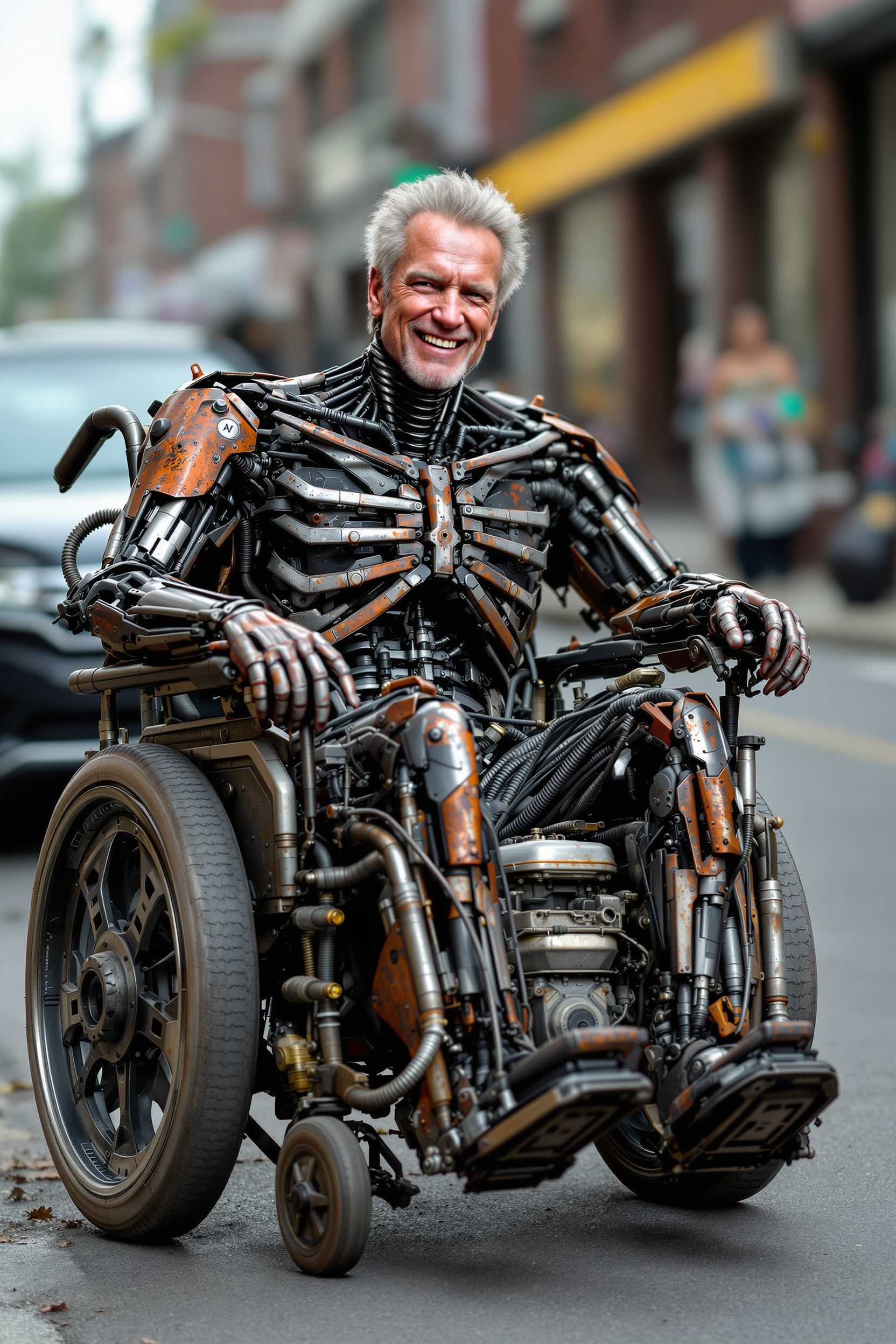 Steampunk Cyborg in the City