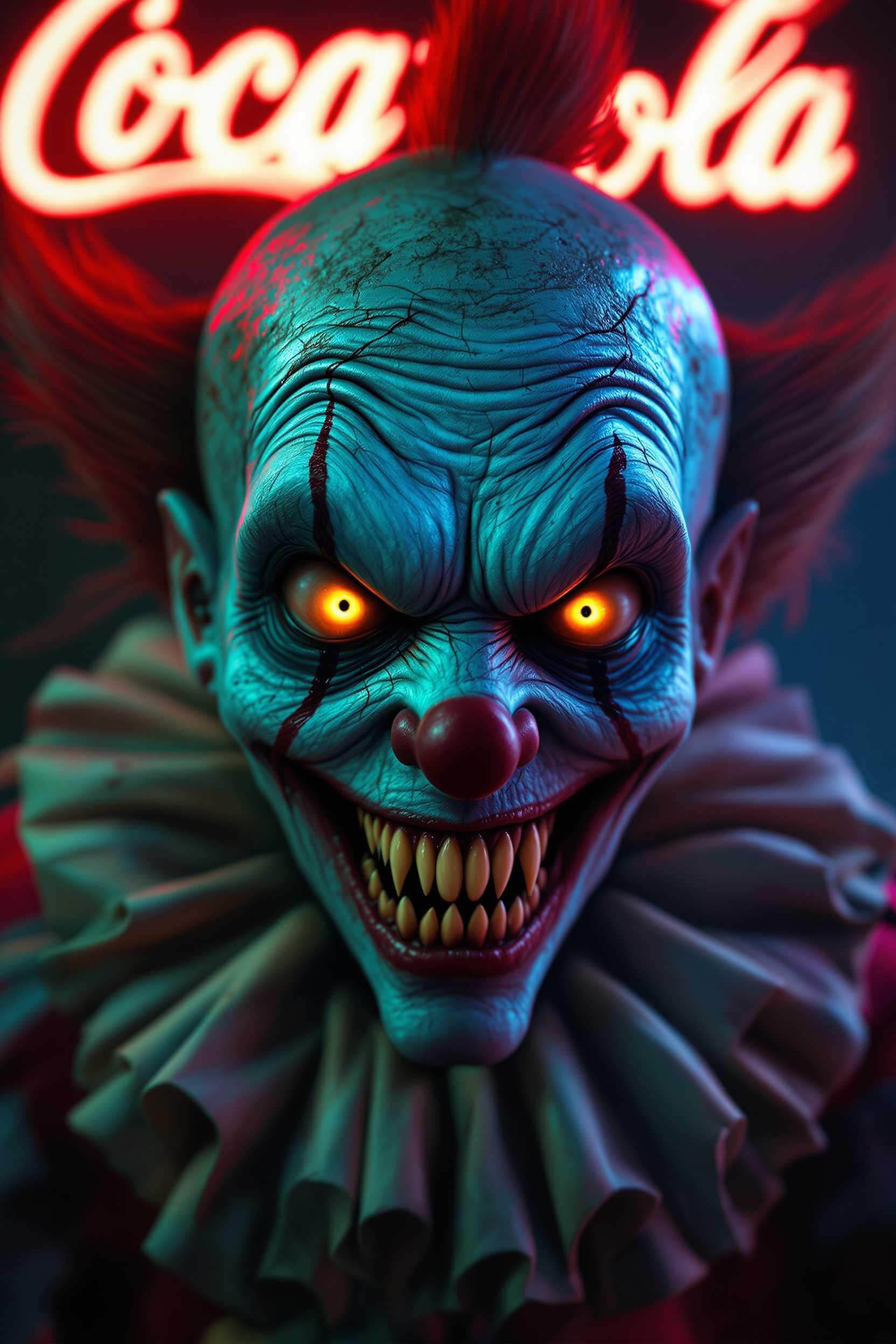 Neon Nightmare: The Clown and Coca-Cola