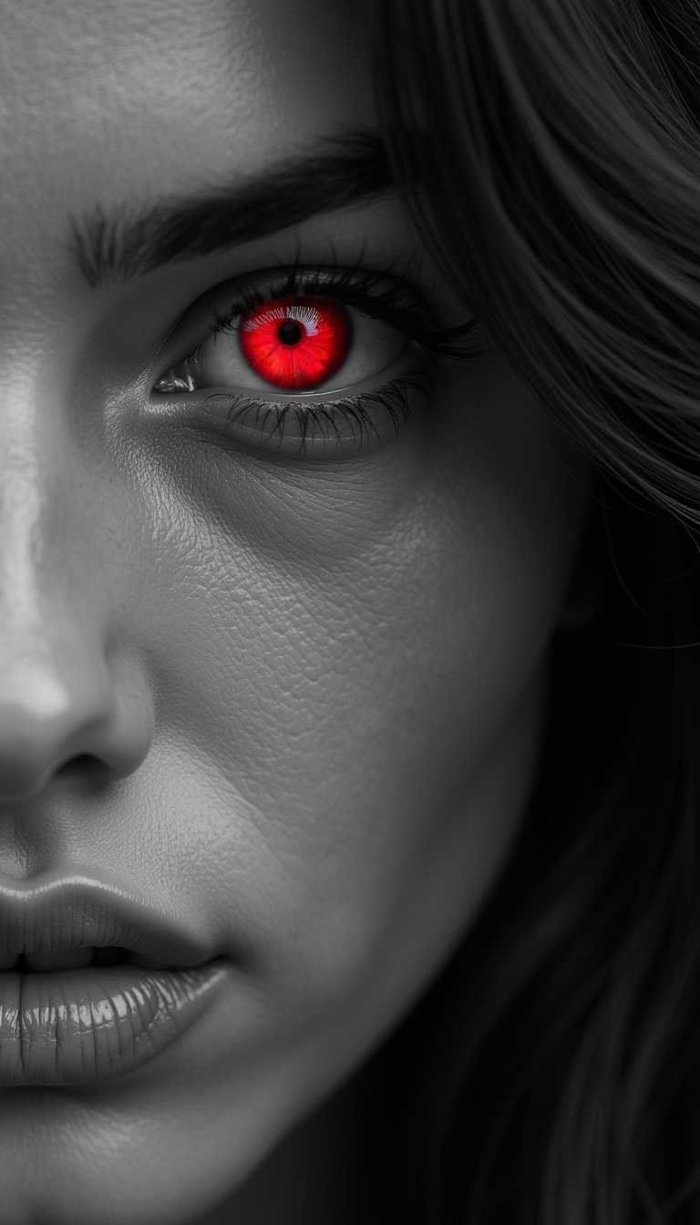 Hi, how are u? The next image that i do uploading, could you help me blend? The woman of first image in Black and gray i like it agree red’s eyes of woman second image please