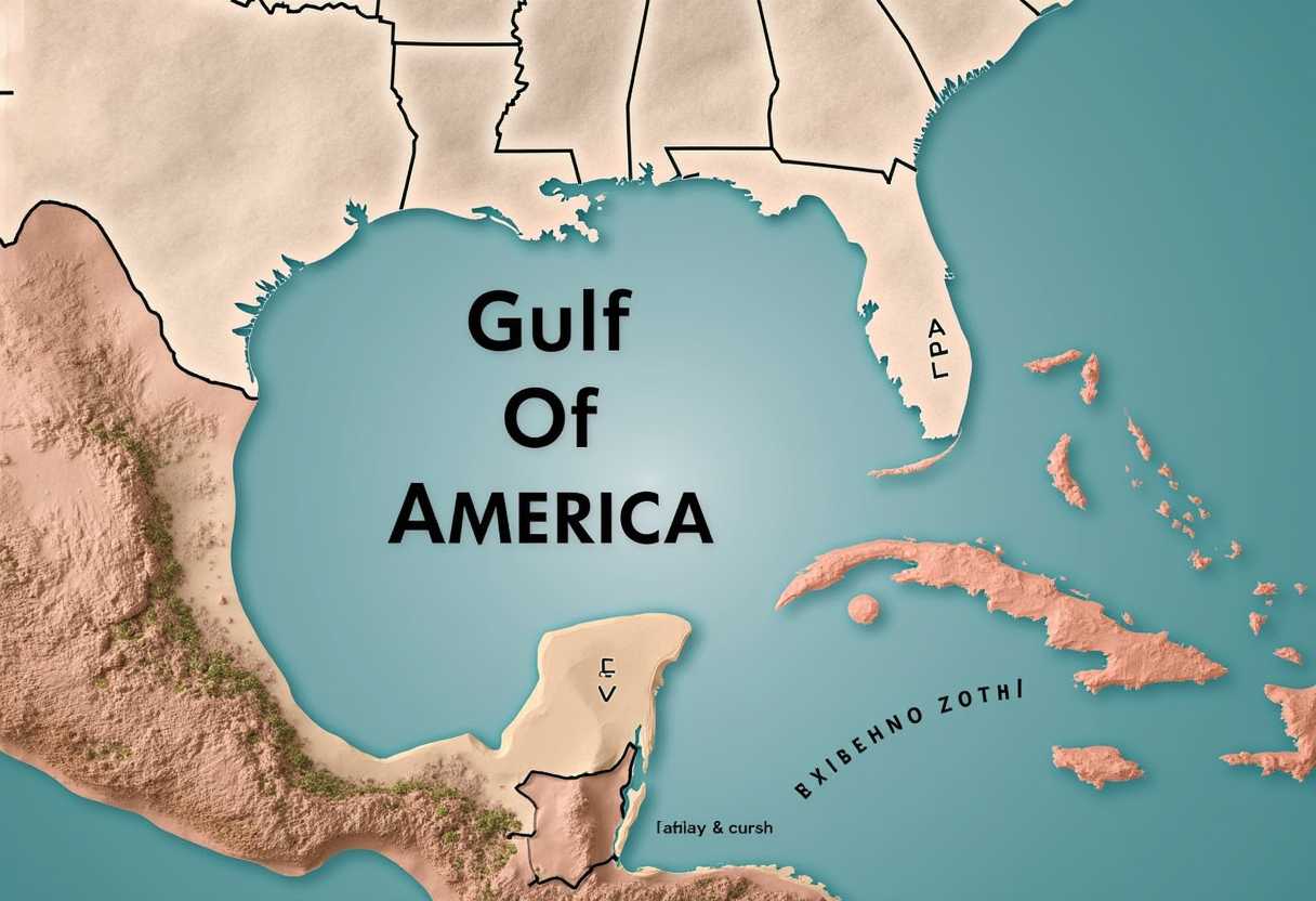 Map of Gulf of America 3d Pixar