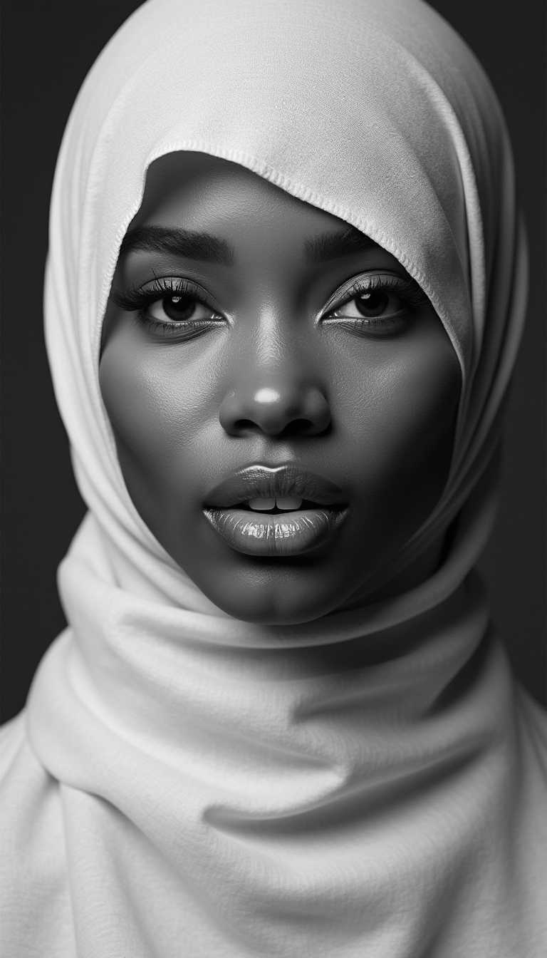 Veiled Elegance in Monochrome