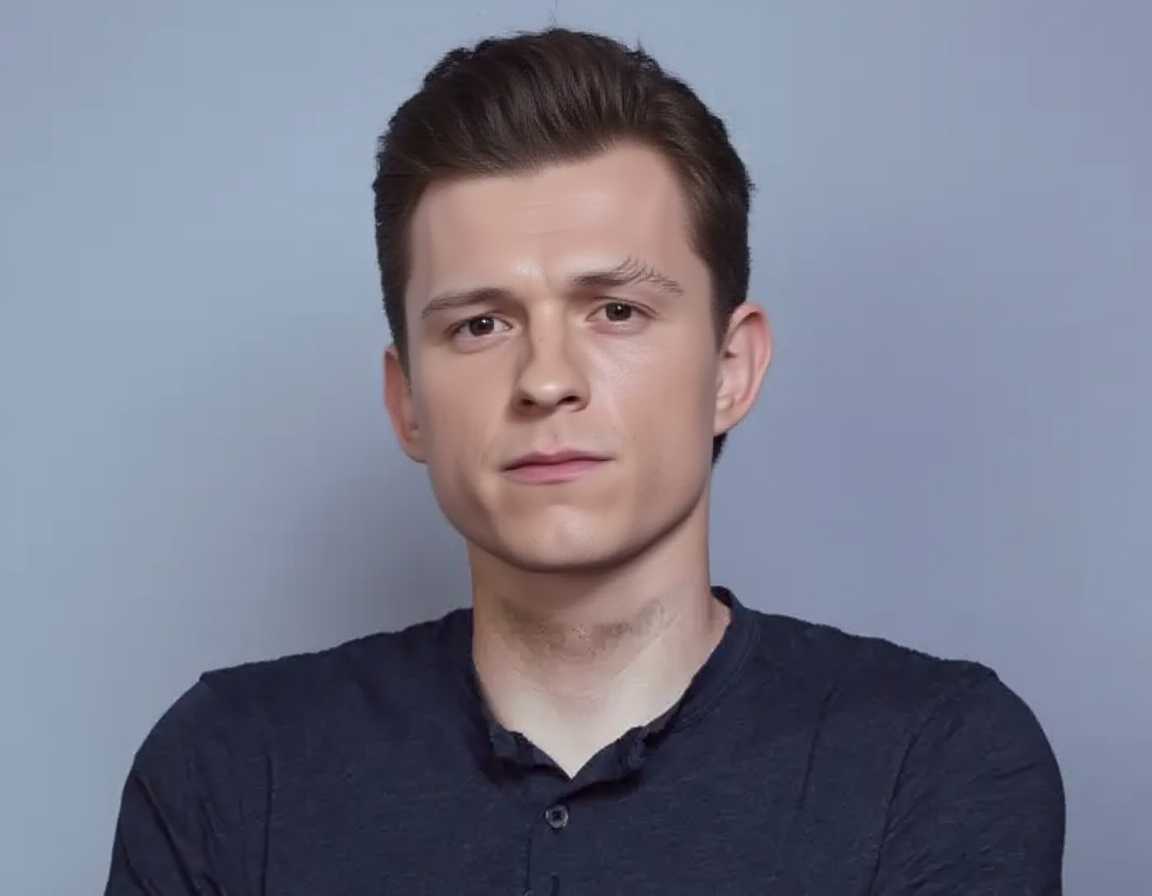 a close up of TOM HOLLAND,