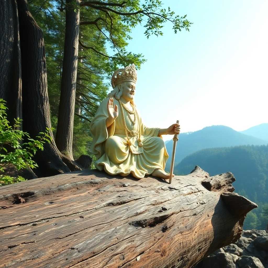 a god on a log
