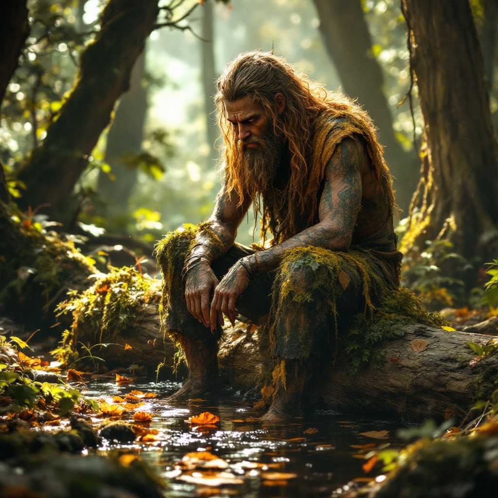 a god in a bog on a log