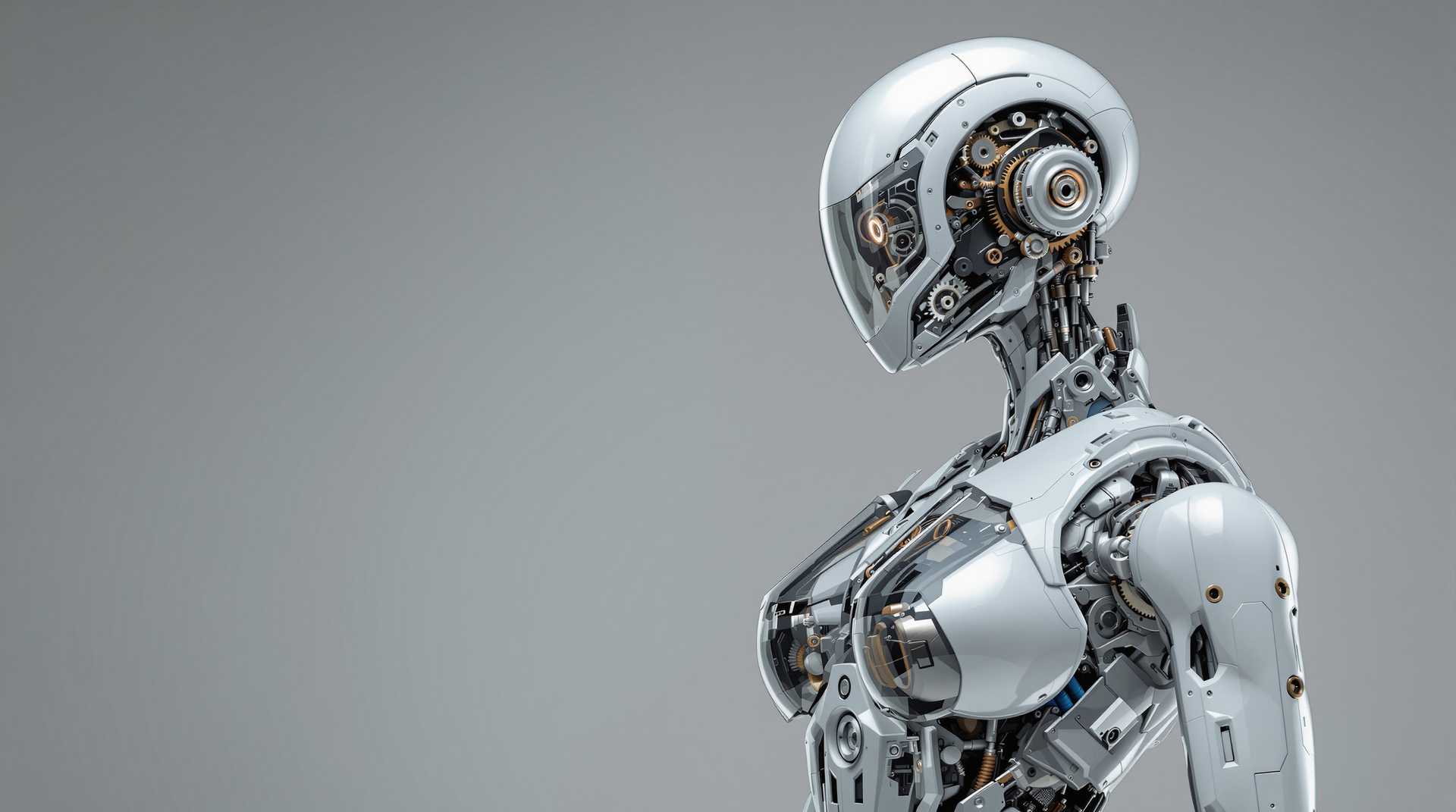 A hyper-realistic female robot with a sleek, polished metallic exterior, featuring intricate gears and circuits beneath (transparent 2.3) panels. The robot’s limbs and torso exhibit a high level of detail, conveying a sense of advanced technology and precision engineering.
This style of the robot is is in the design of the artist Alex Grey. 