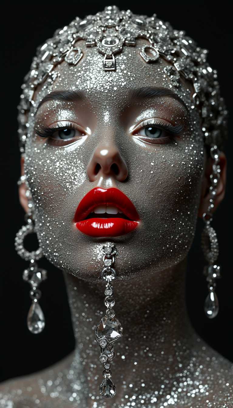 Silver Elegance: A Glittering Portrait