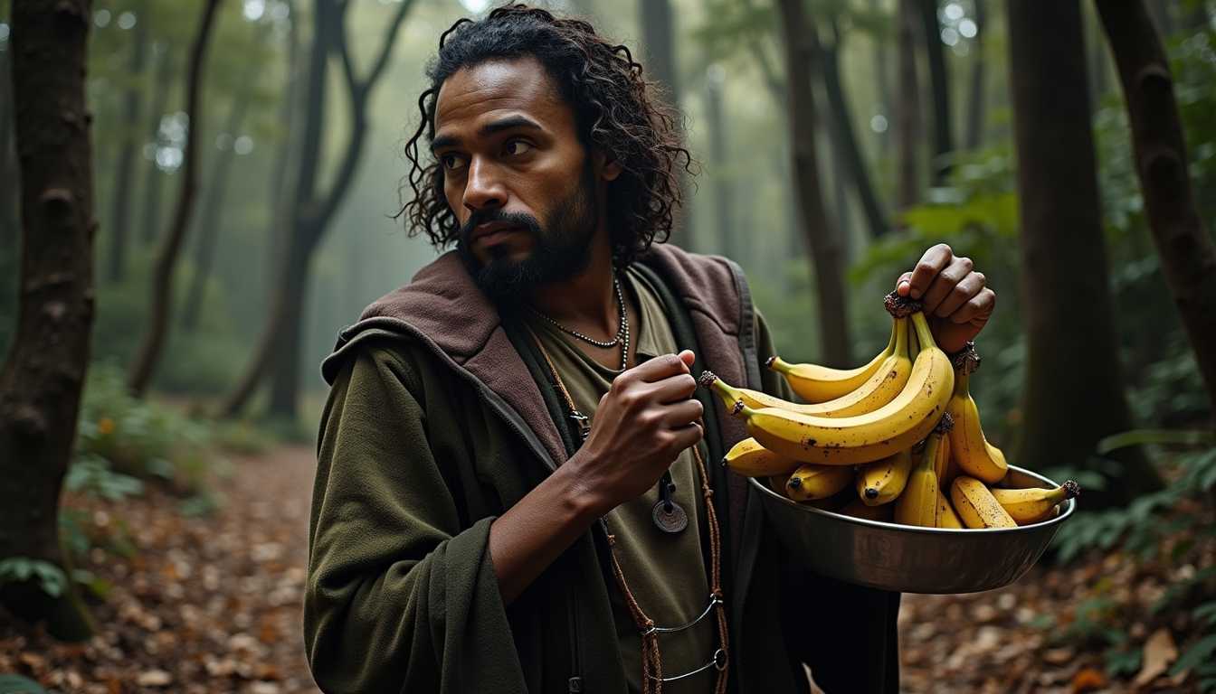 holding bananas