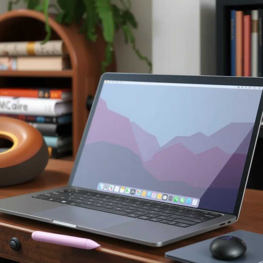 a laptop of this style on an old wooden desk