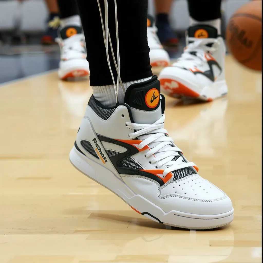 a basketball player wearing shoes of this style