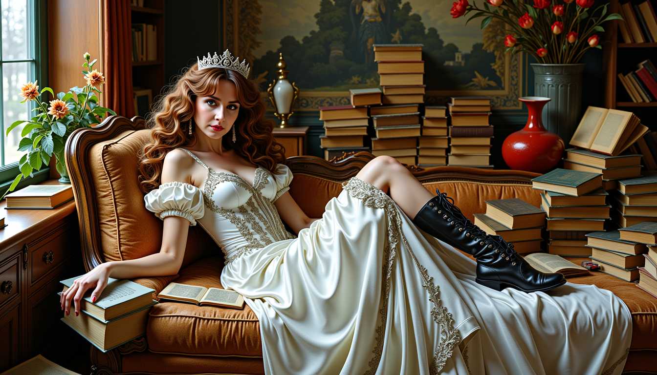 Regal Repose in the Library