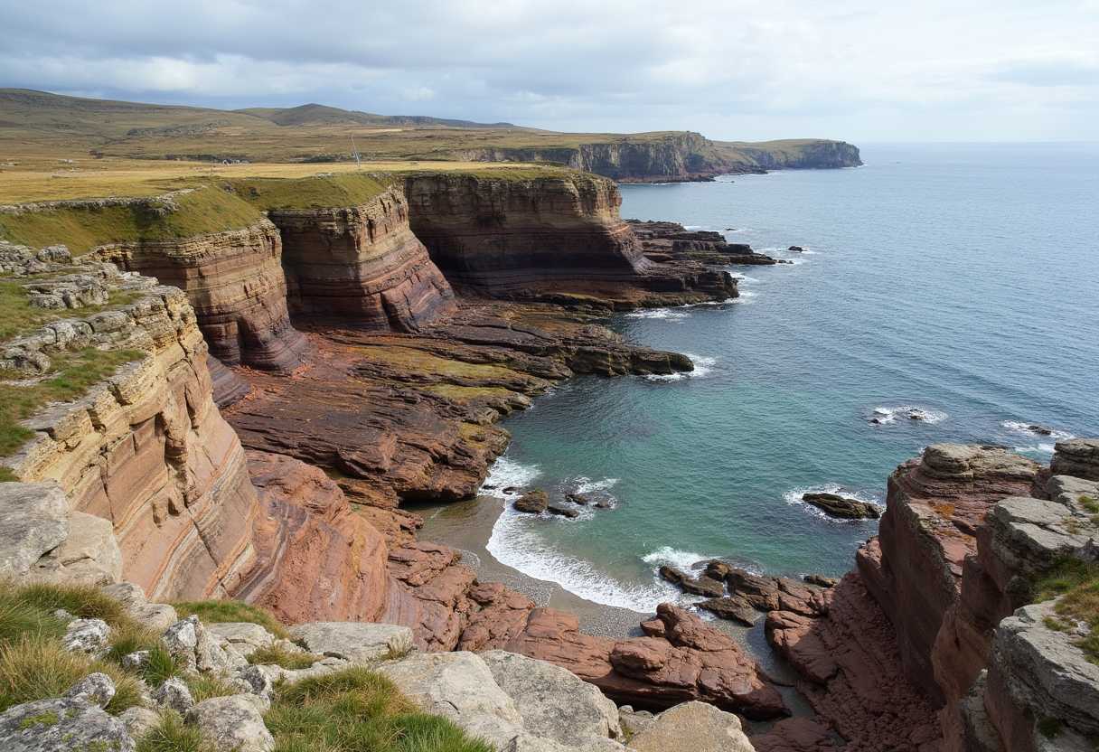 Nestled in Scotland, the banded rocks of Hosta Beach are a breathtaking spectacle of nature