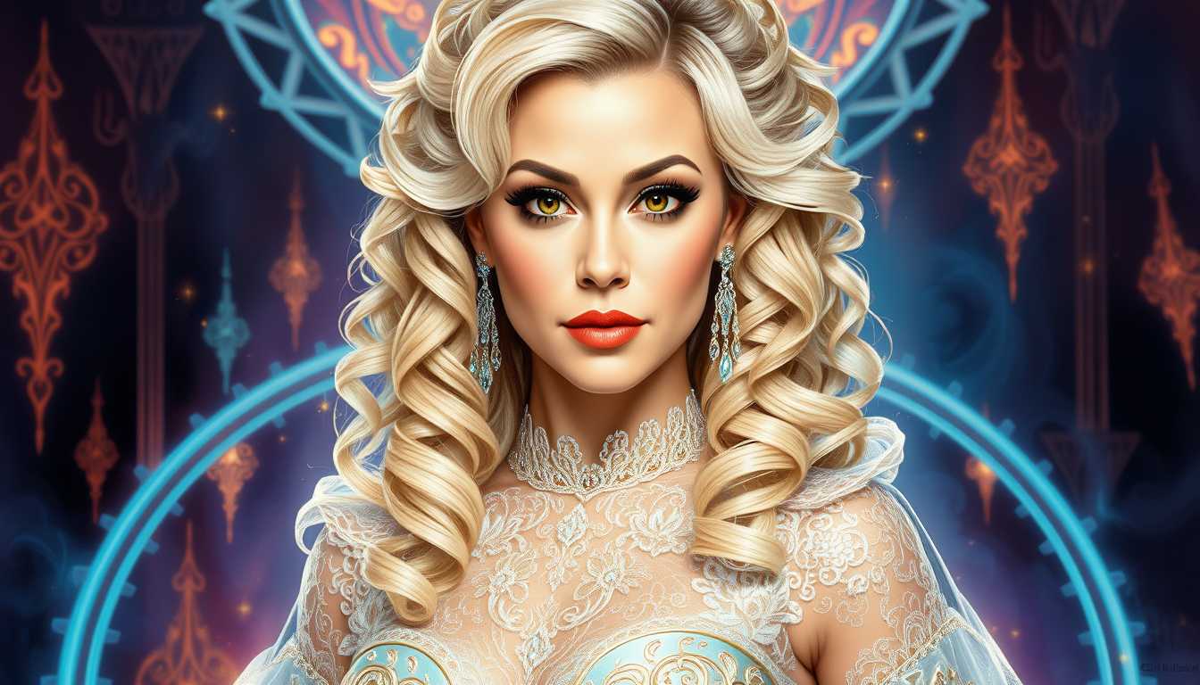 **Enchanted Elegance: Portrait of a Mystical Lady**