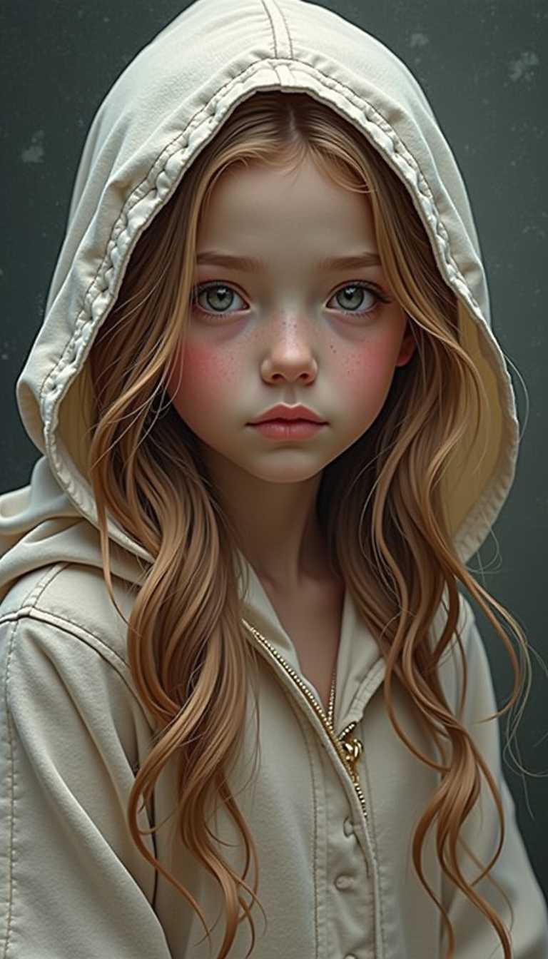 ultra realistic digital painting by Jeremiah Ketner,
ultra realistic digital painting by Charlie Bowater,
ultra realistic digital painting by Stanley Artgerm,
ultra realistic digital painting by Thomas Saliot,
ultra realistic digital painting by J. Scott Campbell,
incredibly cute lifelike girl's face and body, blushing, transparent hooded cloak