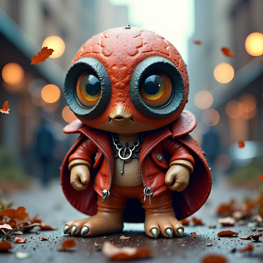 a character walking through the city