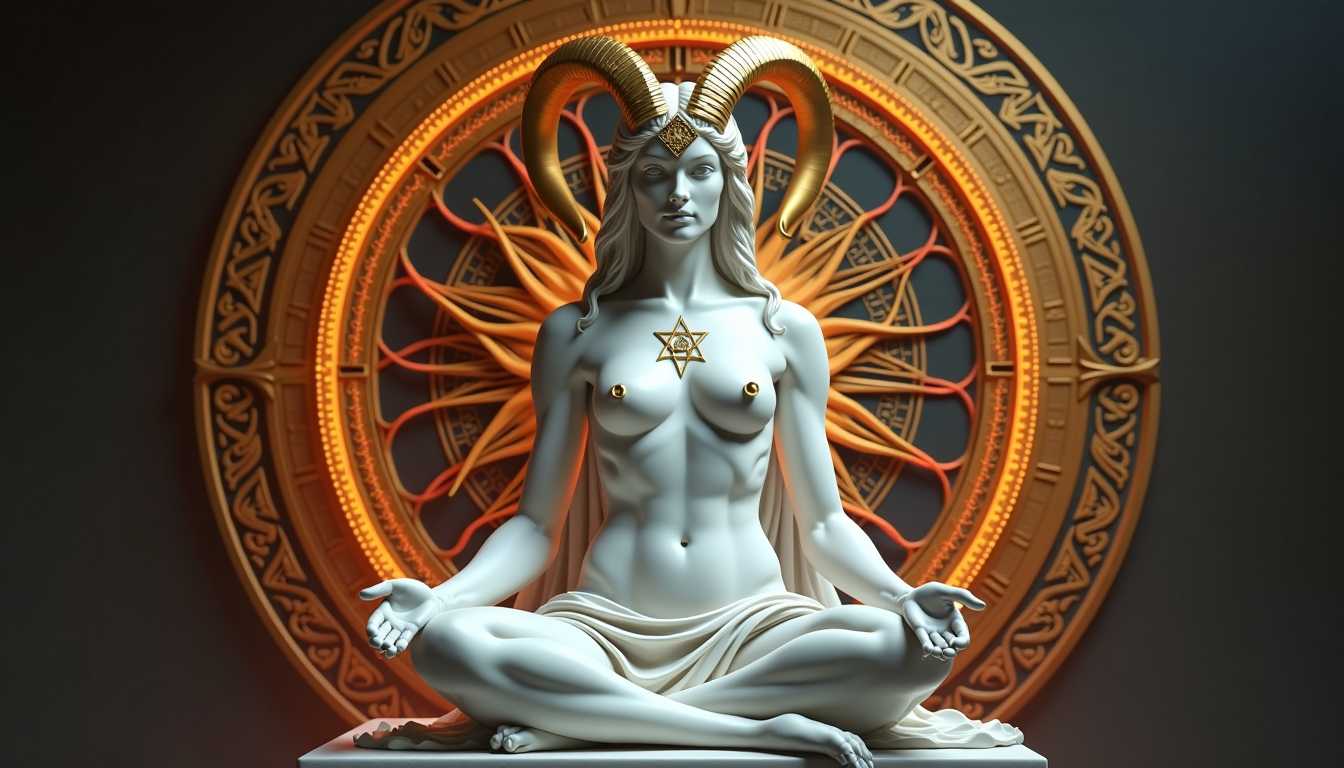Meditative Goddess with Golden Horns