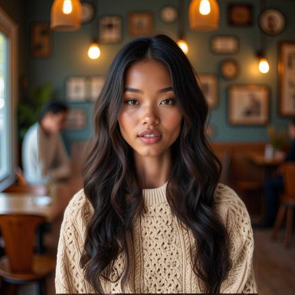 a white sweater