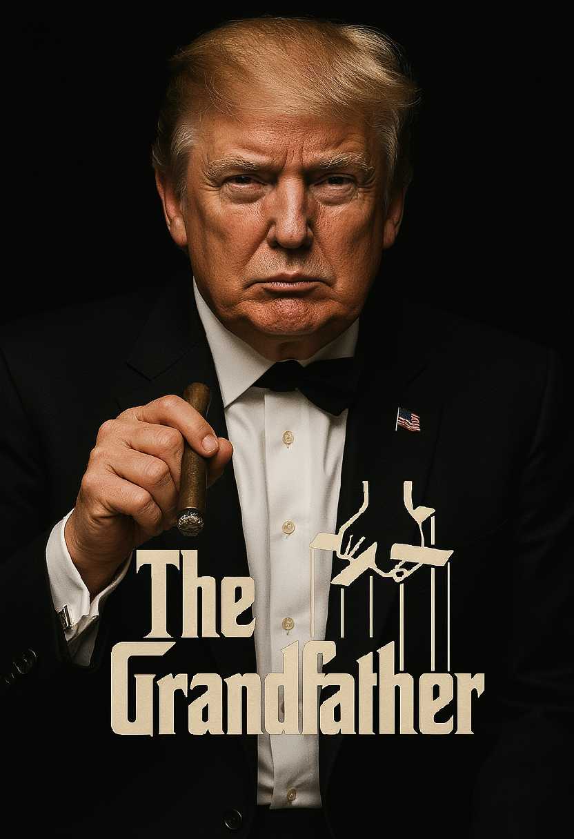 Mafia movie Cover with Donald Trump as "The Grandfather"