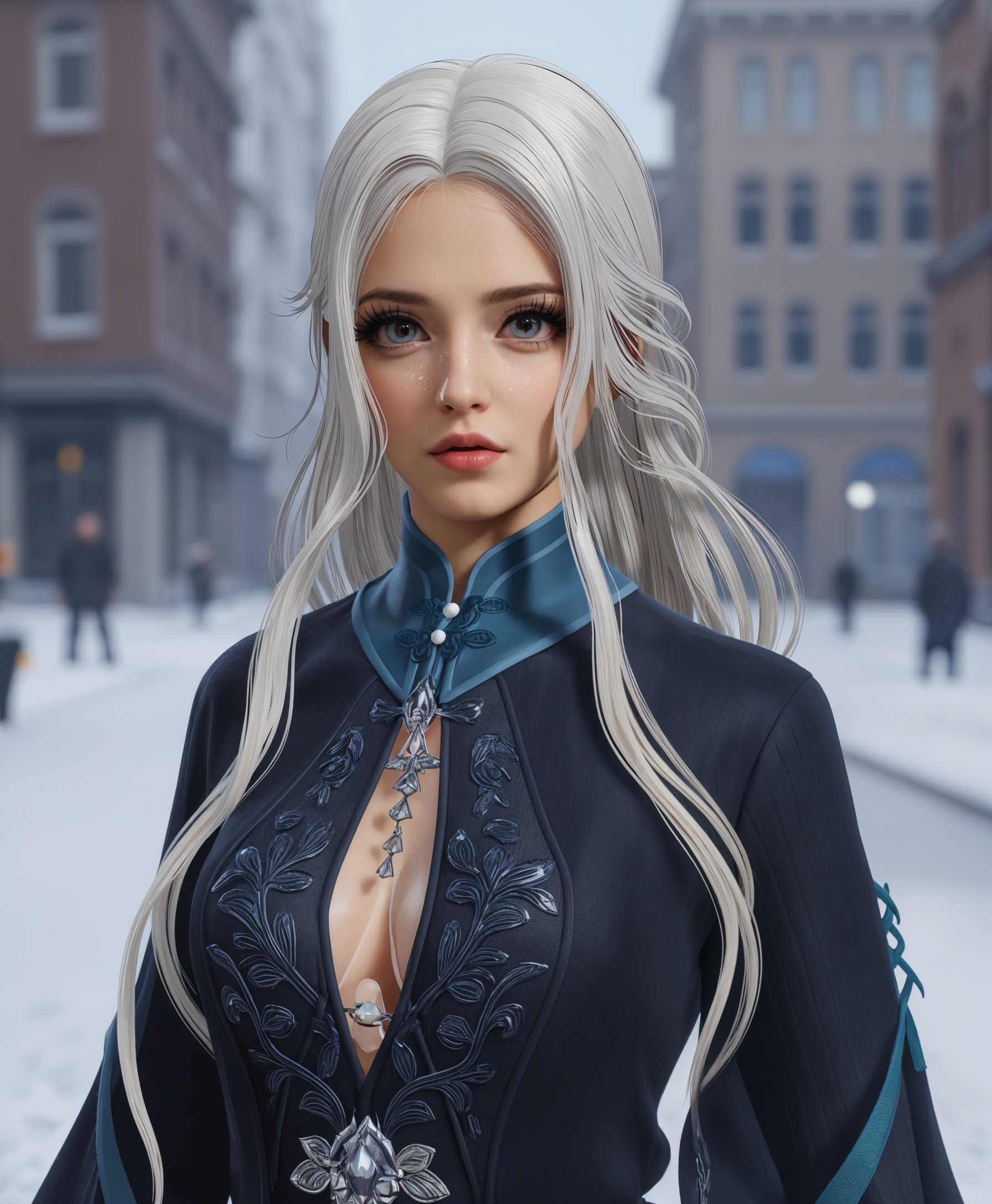 masterpiece, best quality, highres, sharp image, more detail <lora:more_details:0.5> <lora:SDXLrender_v2.0:1>, masterpiece, best quality, highres, sharp image, more detail, a photo of Justina, the photo style is realistic photograph with a sense of realism,
She is in the middle of the city with snow falling around her