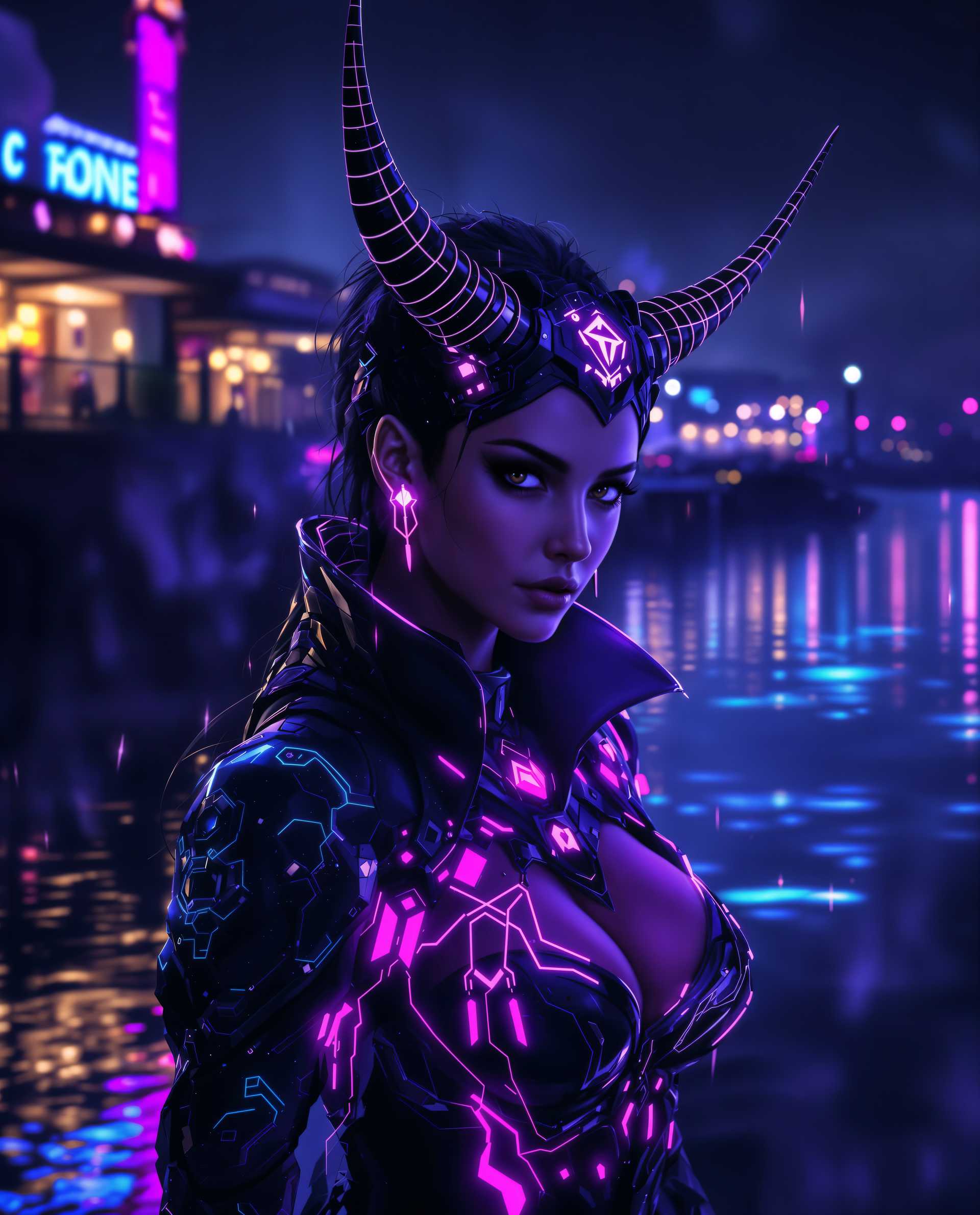 Neon Guardian of the Night