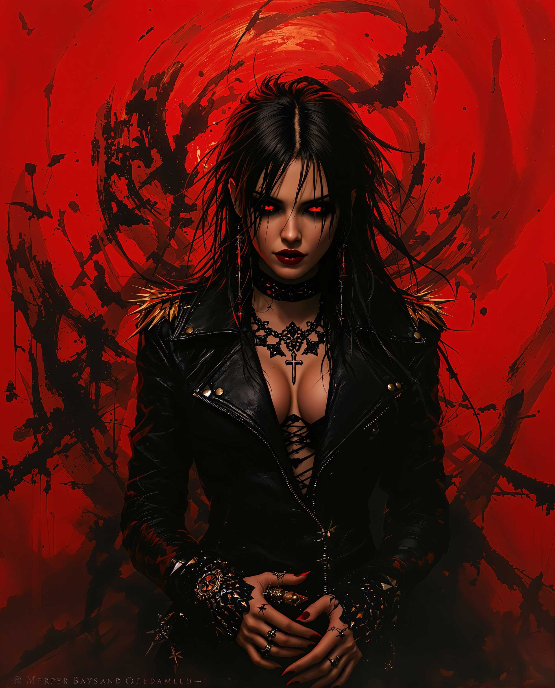 **Gothic Enchantress in Red**