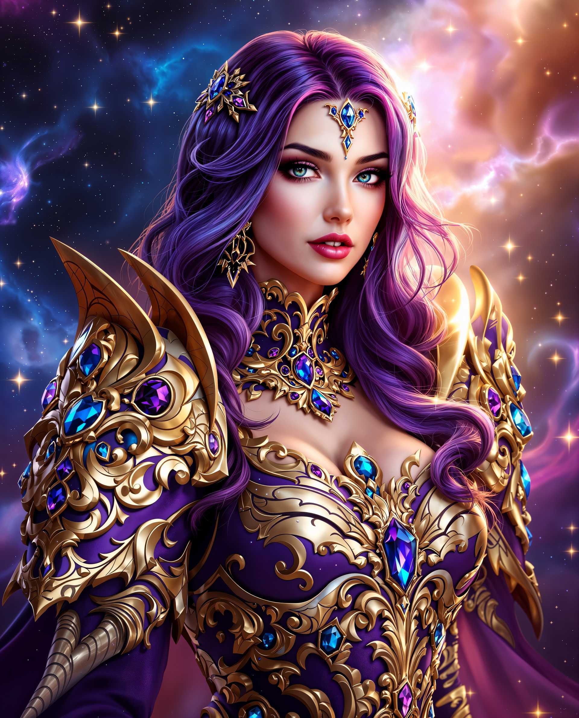 Galactic Empress in Jewel-Encrusted Armor