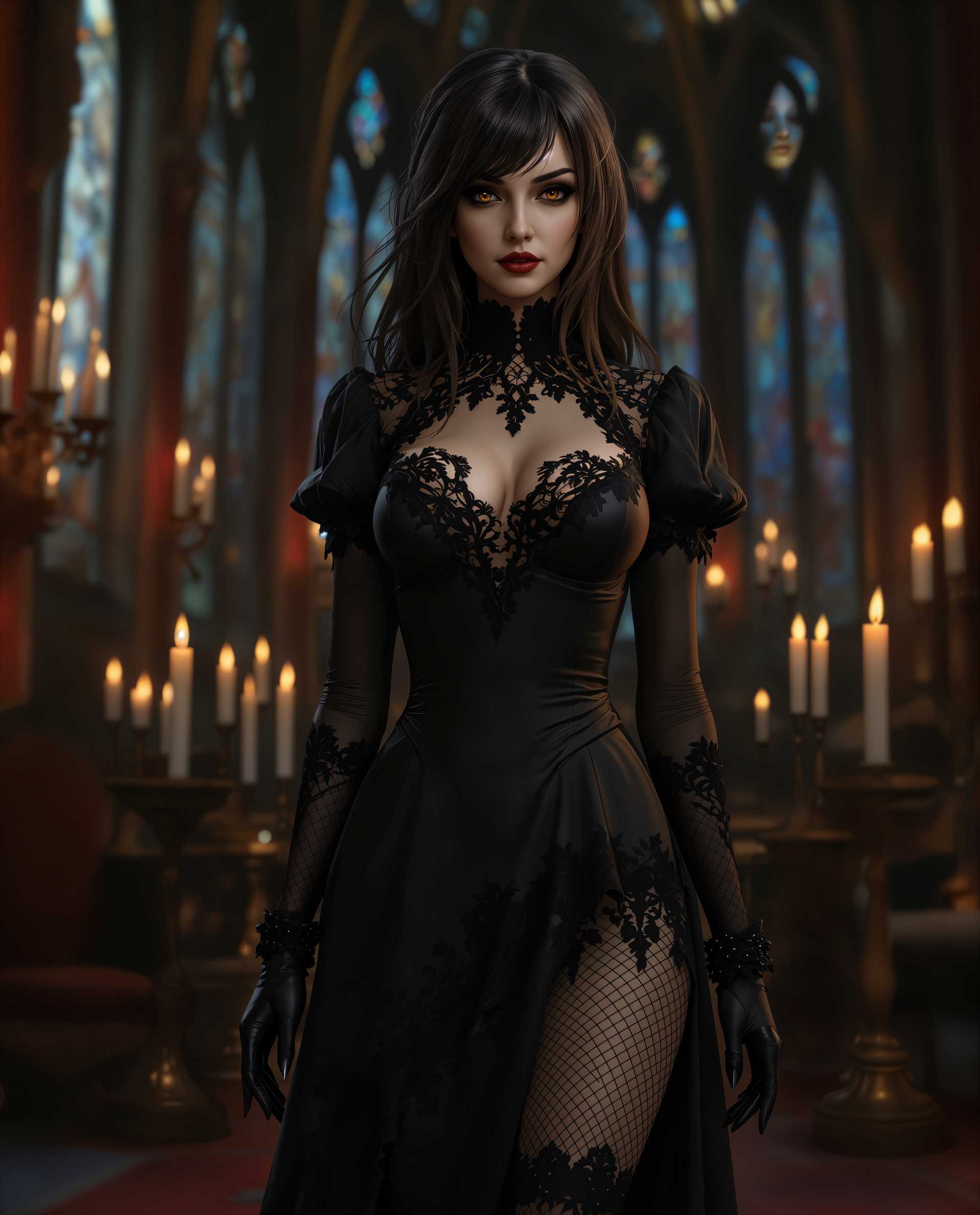 **Gothic Elegance in Candlelight**