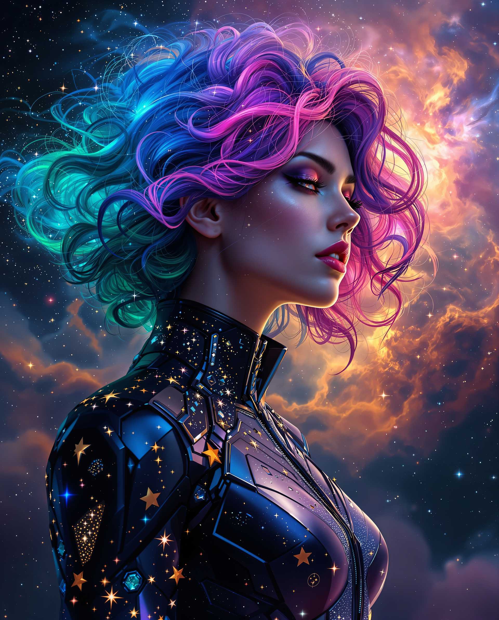 Cosmic Muse: The Starlit Guardian
