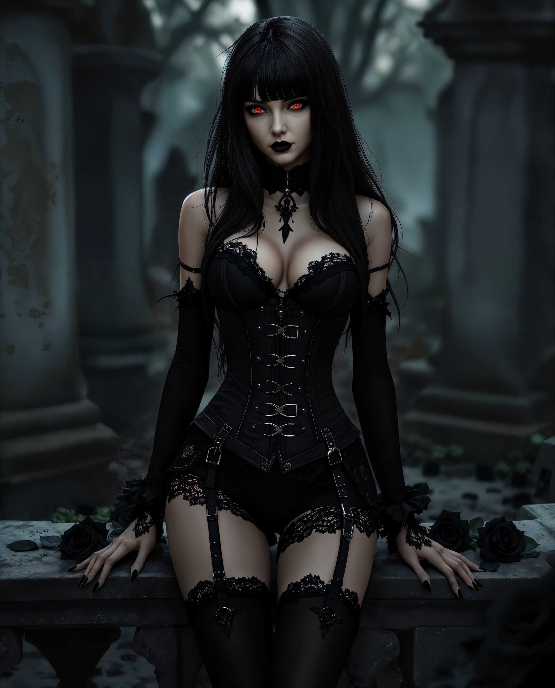 Midnight in the Graveyard: Gothic Elegance