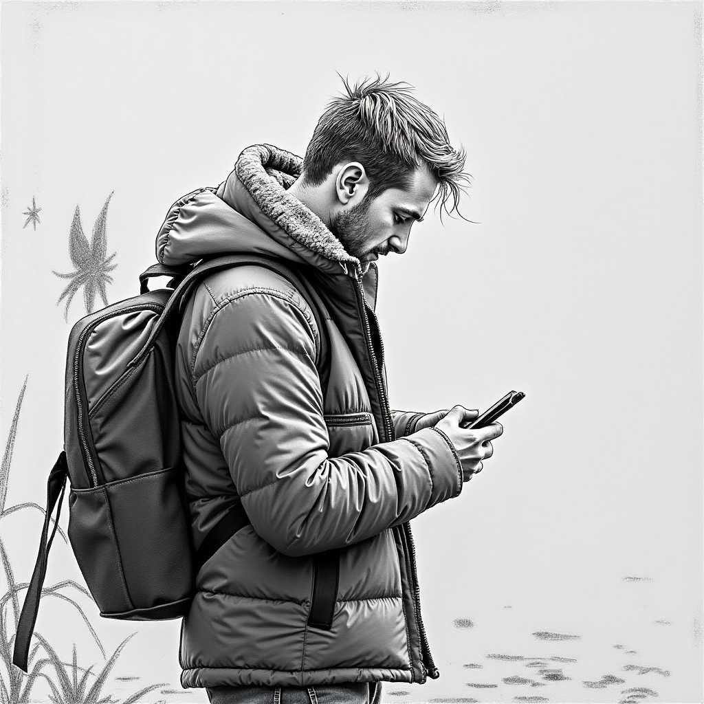 use this image to create a pencil sketch in black and white
