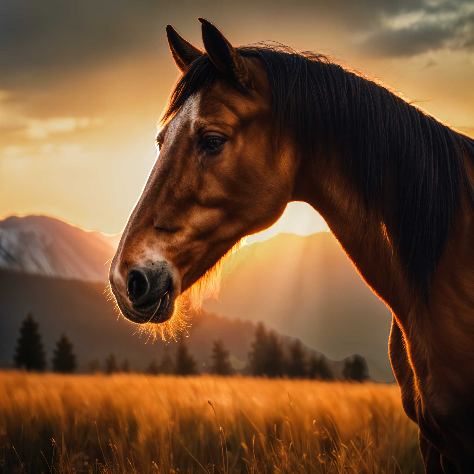 Sunset Silhouette: The Majestic Horse