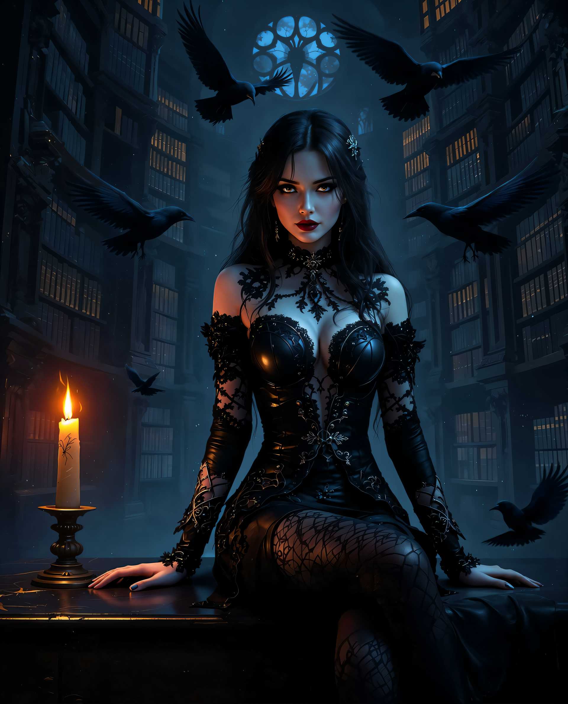 Gothic Elegance in the Grand Library