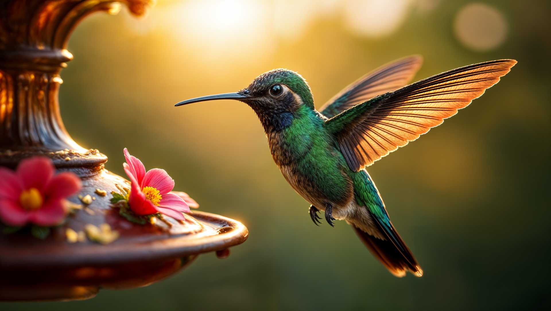 Hummingbird at Sunset