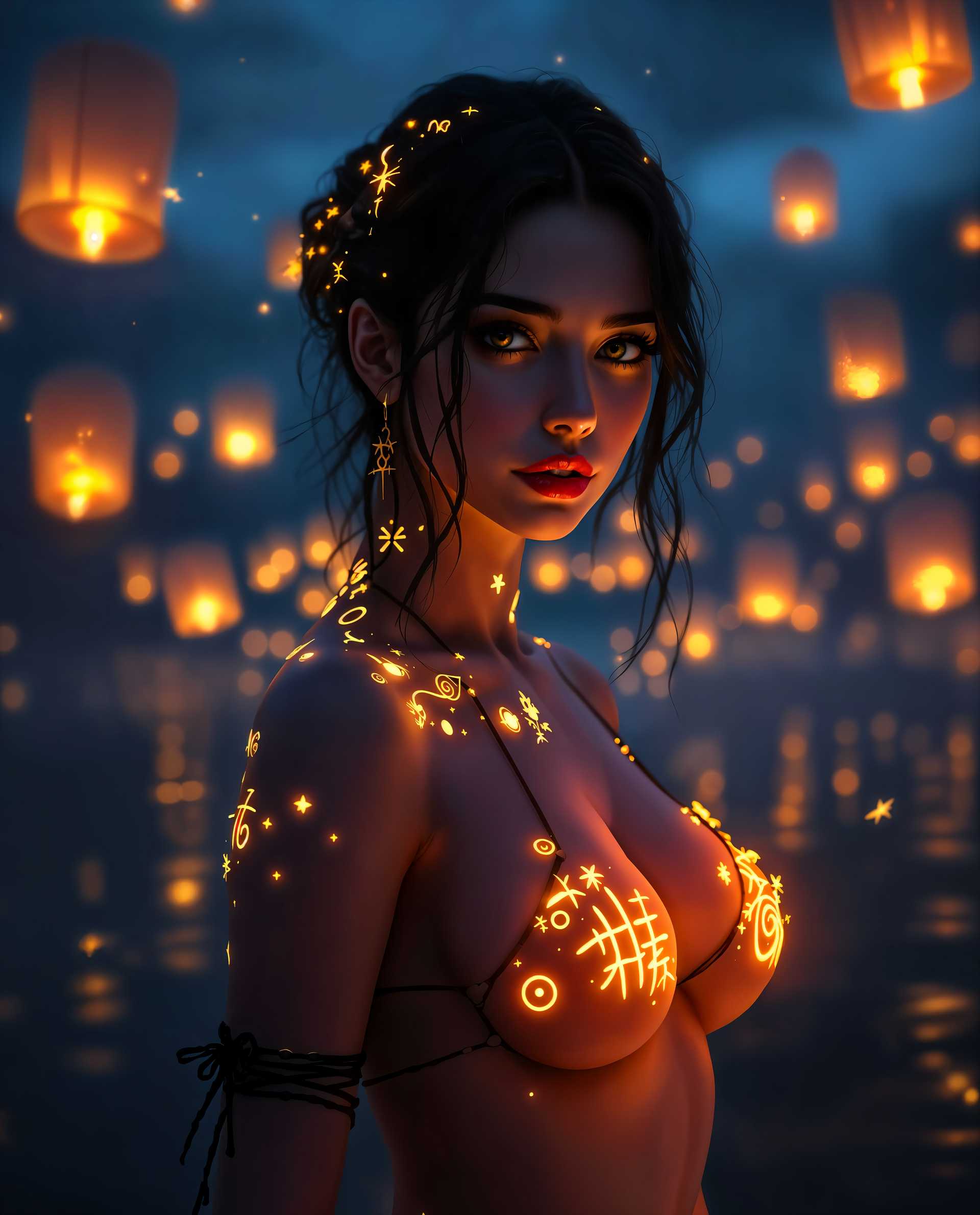 Mystic Night of Glowing Symbols